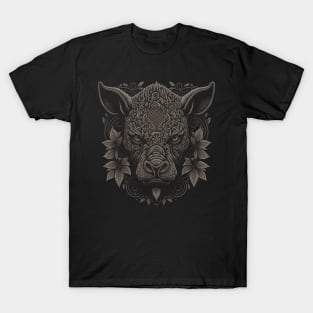 rhinoceros decorated with Javanese ornaments T-Shirt